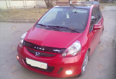 Дефлектор капота (мухобойка) HONDA Jazz с 2001-2008 г.в. (Хонда Джаз) Вип Тюнинг