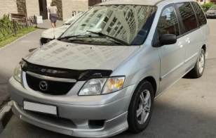 Дефлектор капота (мухобойка) Mazda MPV с 1999–2002 г.в. (Мазда МПВ) Вип Тюнинг