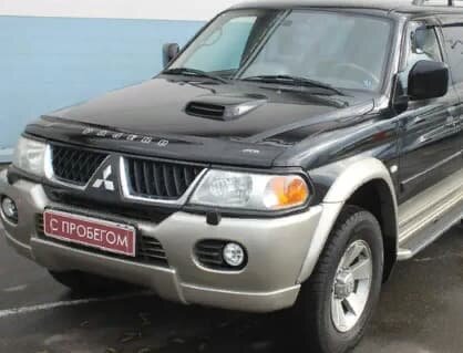 Дефлектор капота (мухобойка) Mitsubishi Pajero Sport (Montero Sport) с 1998-2007 г.в. (Митсубиши Паджеро Спорт) Вип Тюнинг